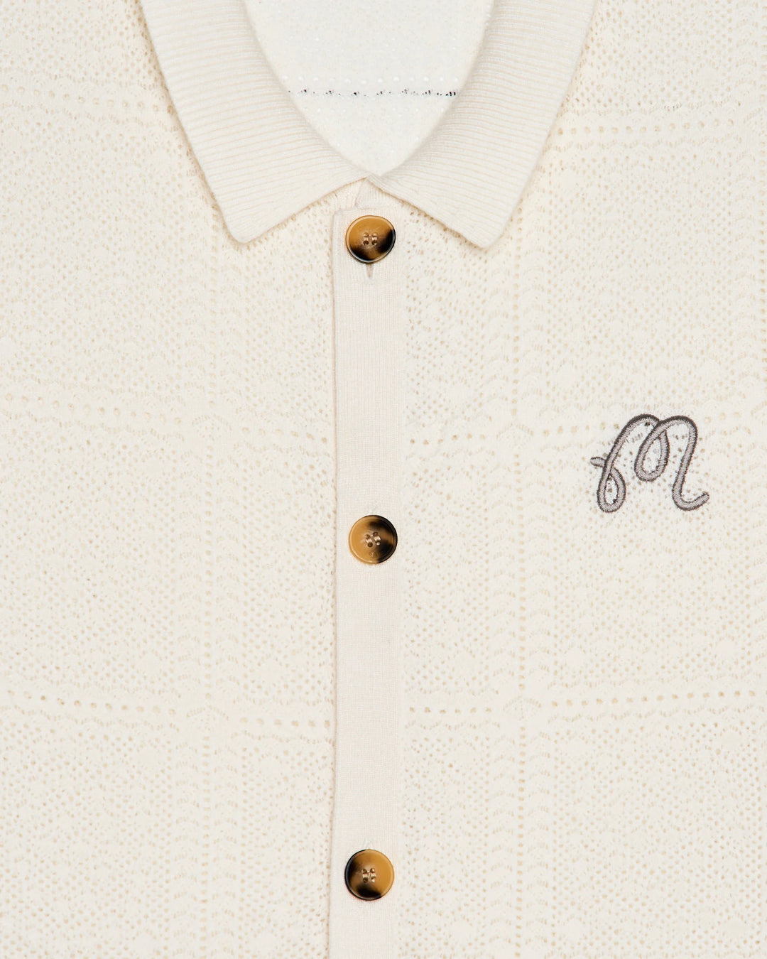 Malbon Men's Resort Crochet Cardigan - Whisper White - Sun Diego Boardshop