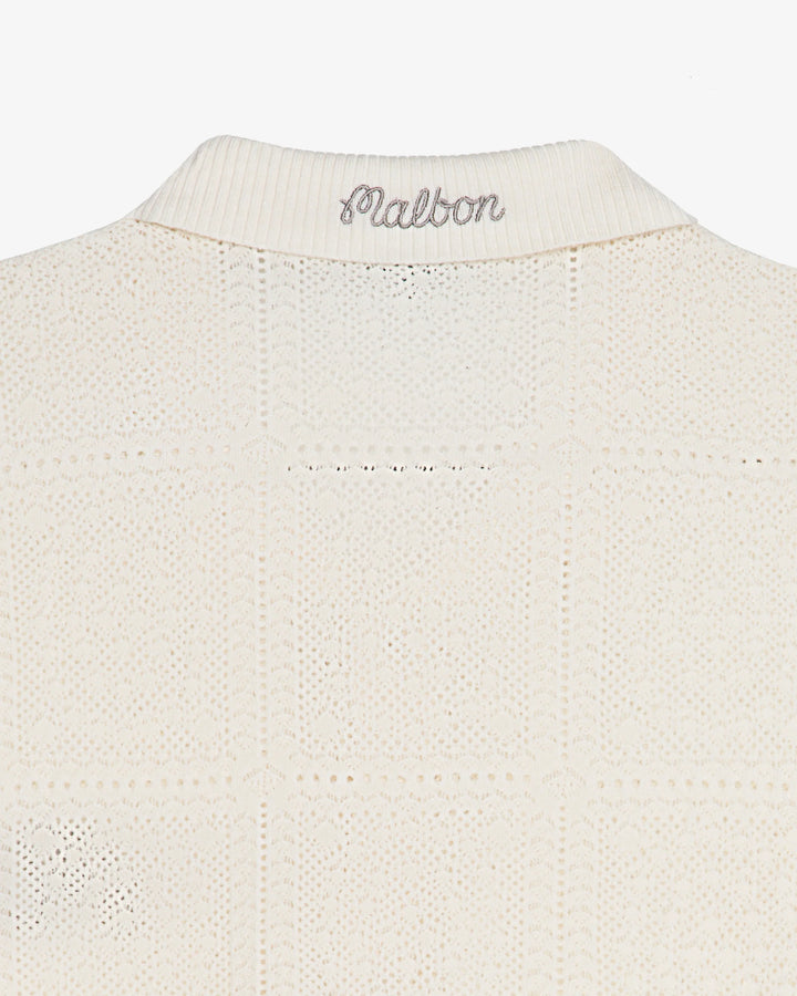 Malbon Men's Resort Crochet Cardigan - Whisper White - Sun Diego Boardshop