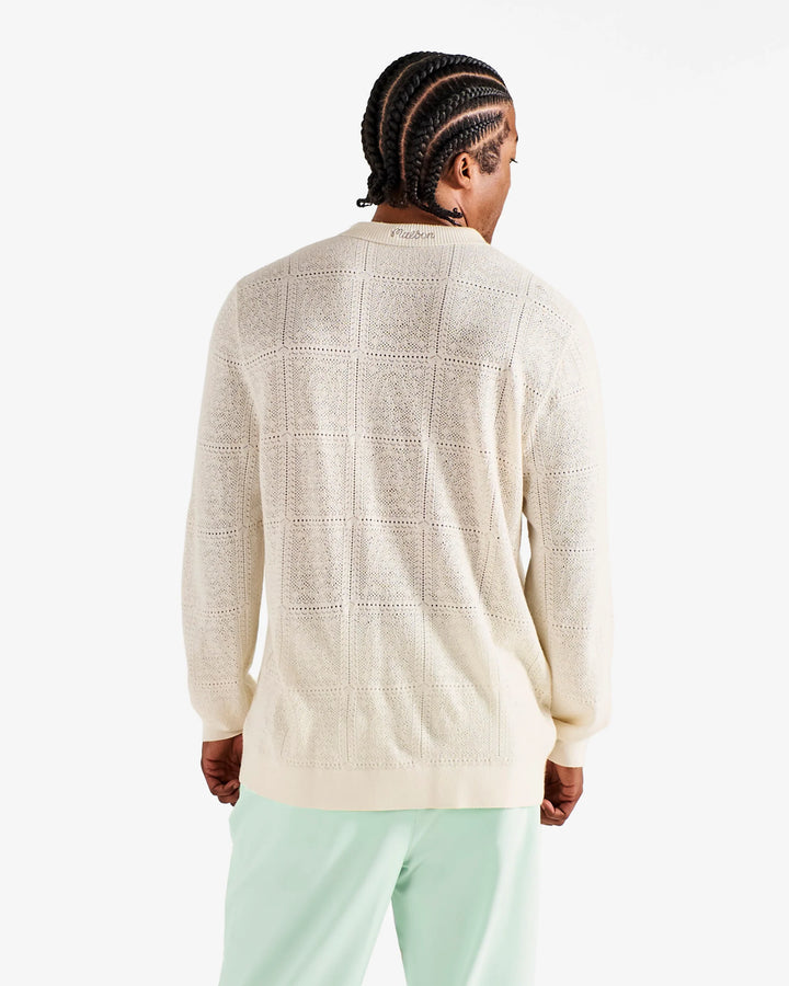 Malbon Men's Resort Crochet Cardigan - Whisper White - Sun Diego Boardshop
