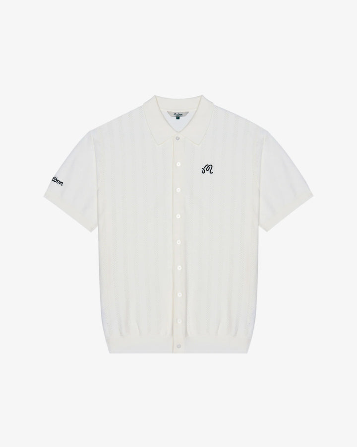 Malbon Men's Crosscut Polo - Ivory - Sun Diego Boardshop