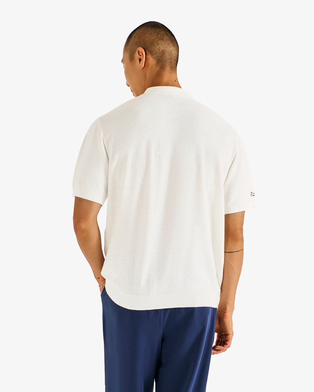 Malbon Men's Crosscut Polo - Ivory - Sun Diego Boardshop