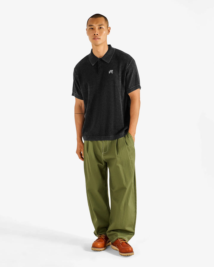 Malbon Men's Brickwork Polo - Black - Sun Diego Boardshop