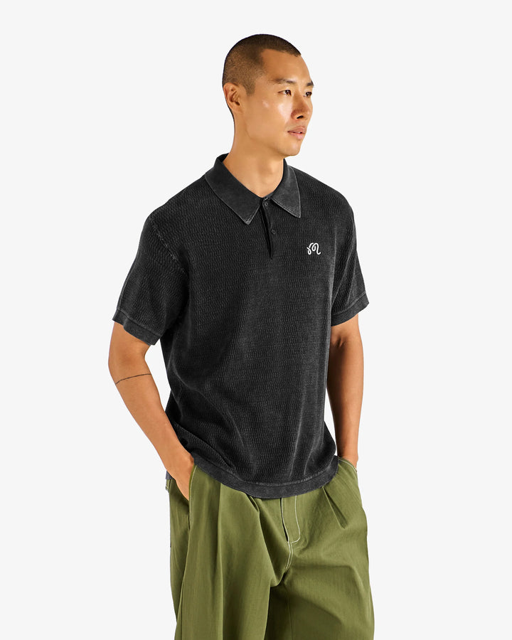 Malbon Men's Brickwork Polo - Black - Sun Diego Boardshop