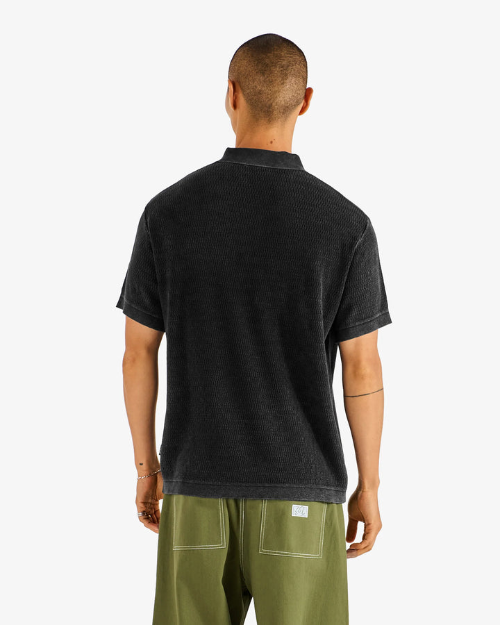 Malbon Men's Brickwork Polo - Black - Sun Diego Boardshop