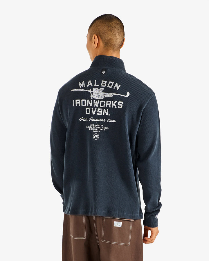 Malbon Men's Flyer Ironworks Mid Layer - Blueberry - Sun Diego Boardshop