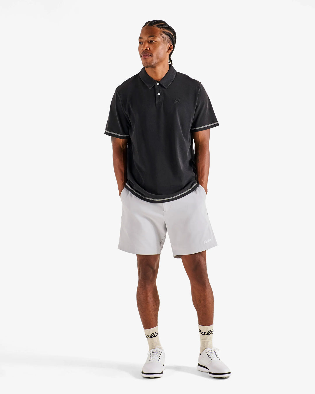 Malbon Men's Fairway Overdyed Polo - Black - Sun Diego Boardshop
