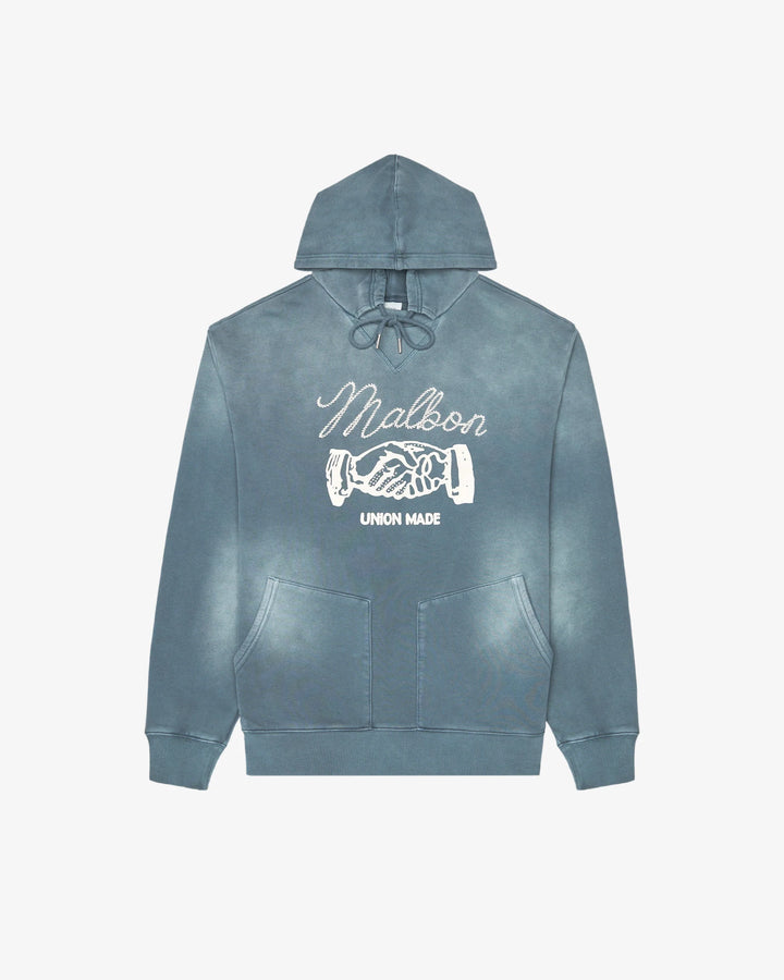 Malbon Men's Union Made Hoodie - Dusty Navy - Sun Diego Boardshop