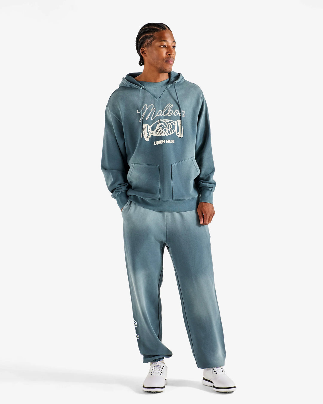 Malbon Men's Union Made Hoodie - Dusty Navy - Sun Diego Boardshop