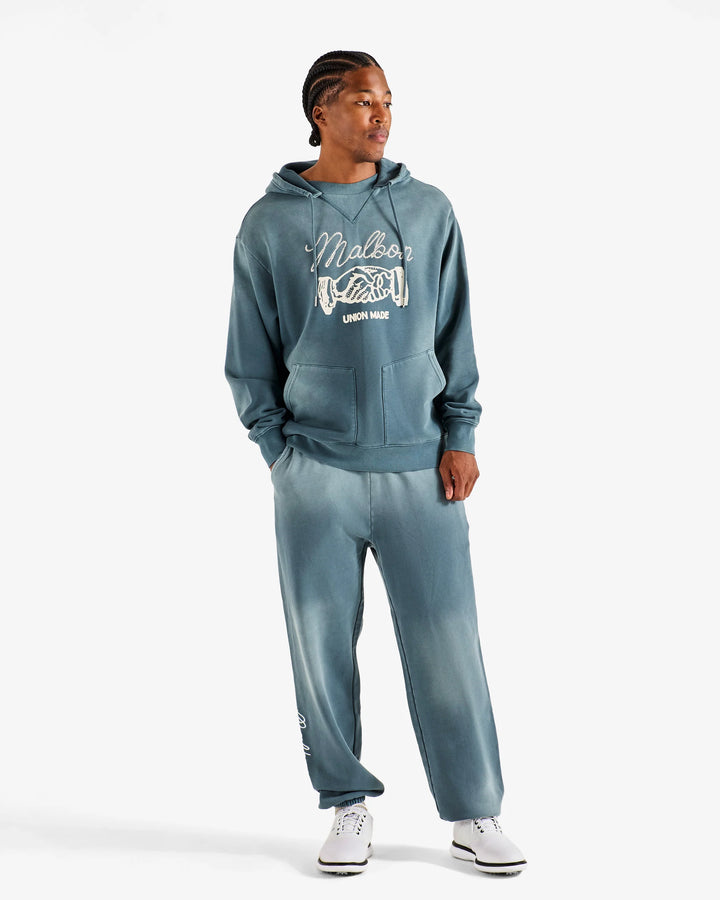 Malbon Men's Union Made Hoodie - Dusty Navy - Sun Diego Boardshop