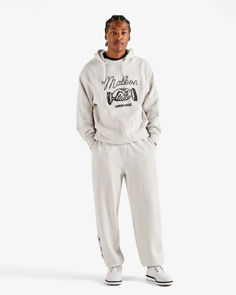 Malbon Men's Union Made Hoodie - Heather Oatmeal - Sun Diego Boardshop