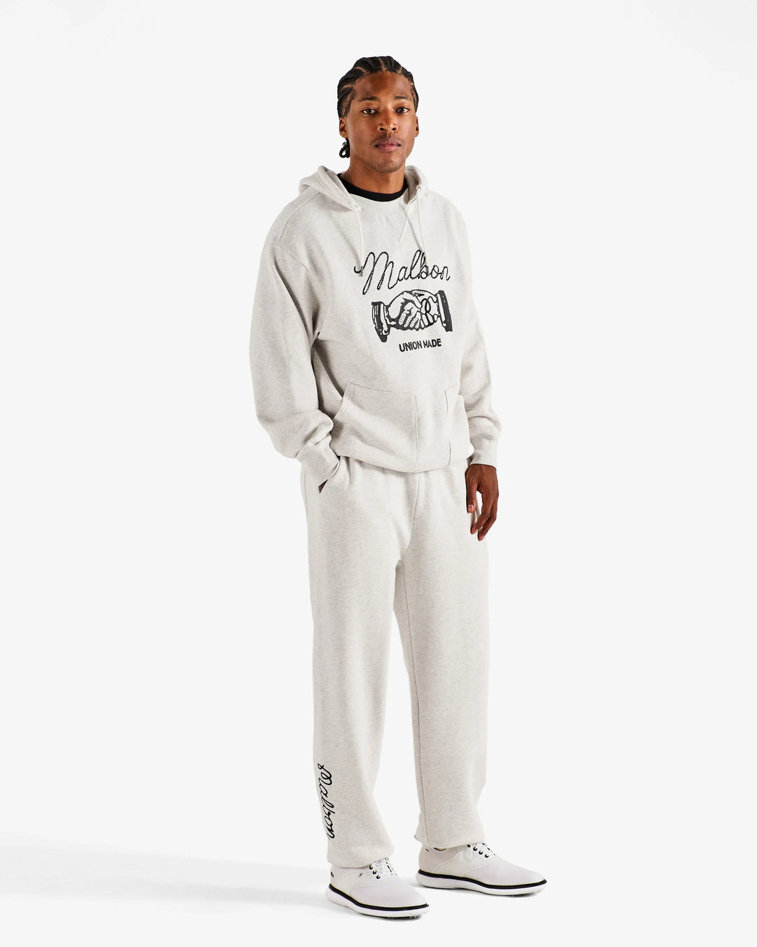 Malbon Men's Union Made Hoodie - Heather Oatmeal - Sun Diego Boardshop