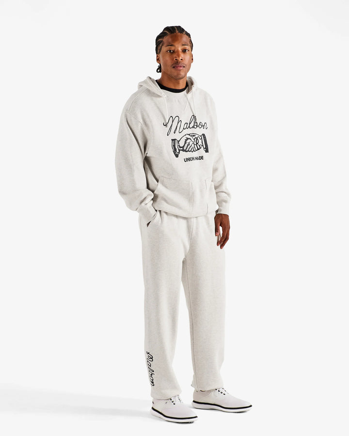 Malbon Men's Union Made Hoodie - Heather Oatmeal - Sun Diego Boardshop