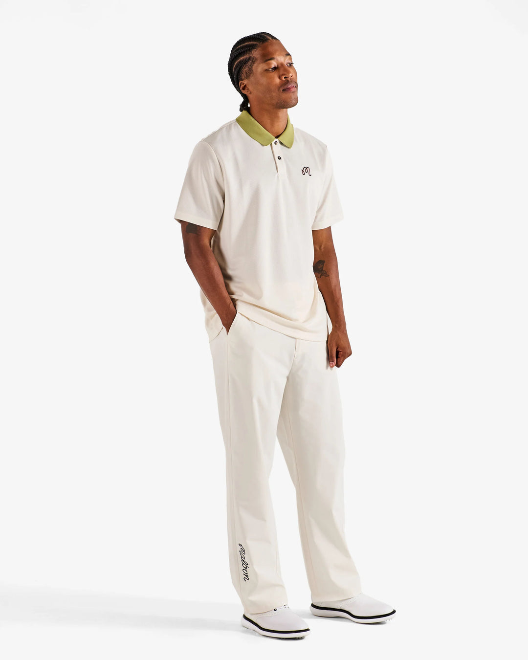 Malbon Men's Fairway Hex Polo - Ivory - Sun Diego Boardshop