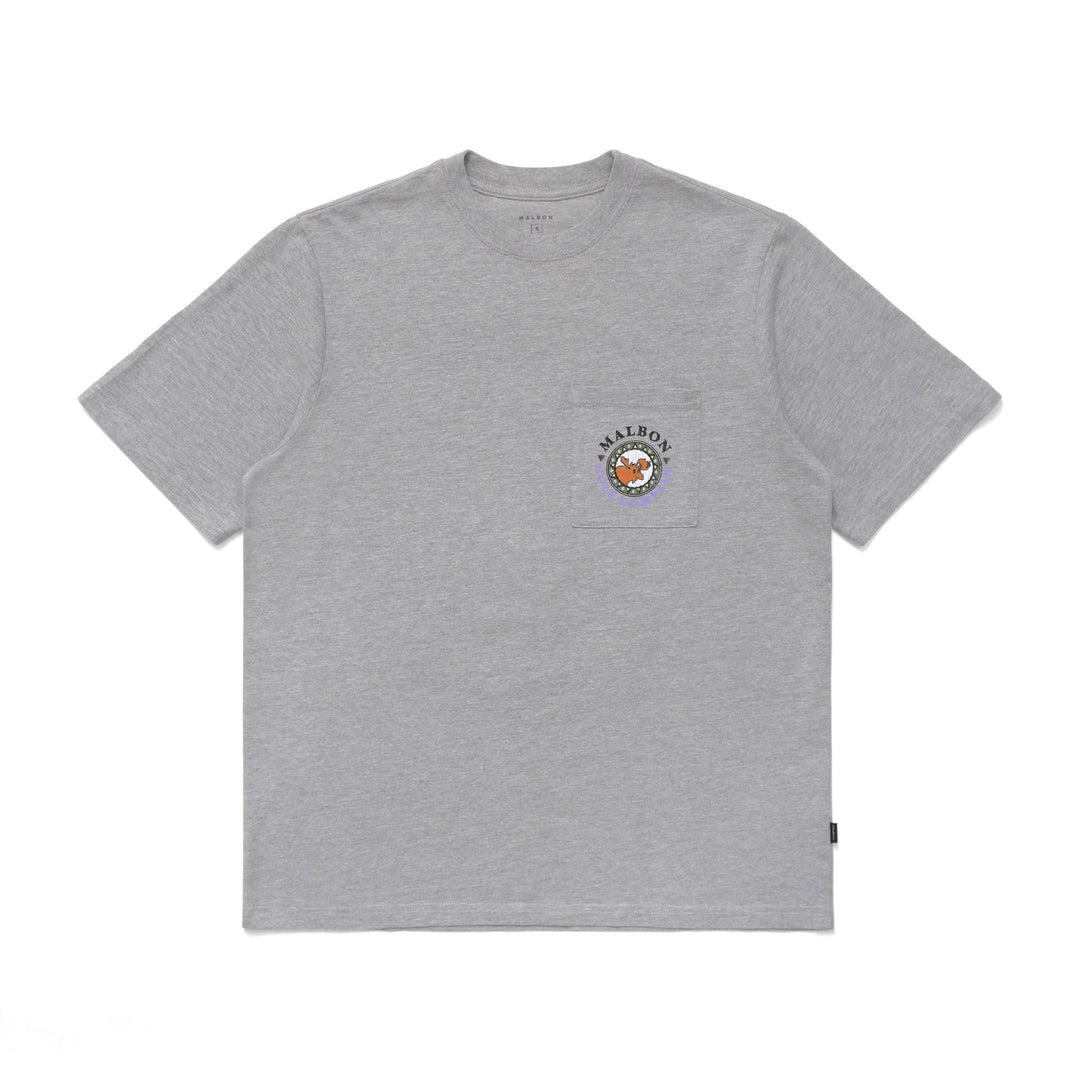 Malbon Golf Moose SS Pocket Tee - ASH HEATHER - Sun Diego Boardshop