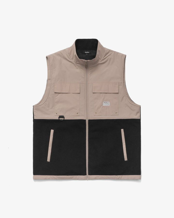 Malbon Golf Backcountry Polar Fleece Vest - KHAKI/BLACK - Sun Diego Boardshop