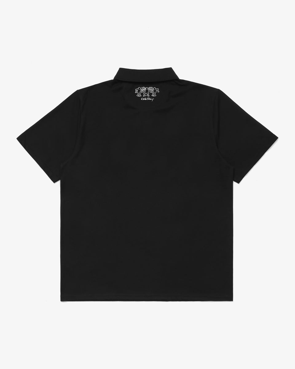 Malbon Malbon X Keith Haring Performance Pique Polo - Black - Sun Diego Boardshop
