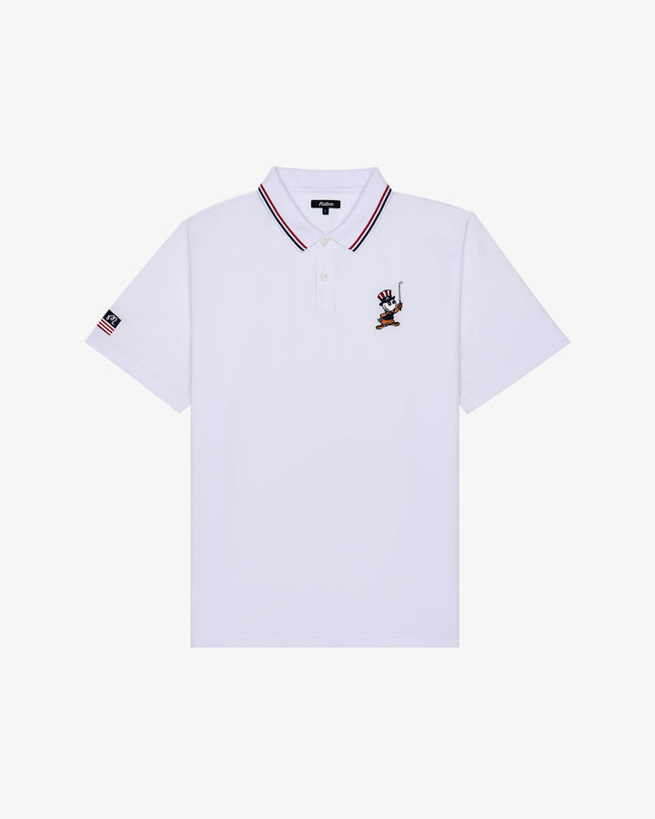 Malbon Eagle Buckets Performance Pique Polo - White - Sun Diego Boardshop