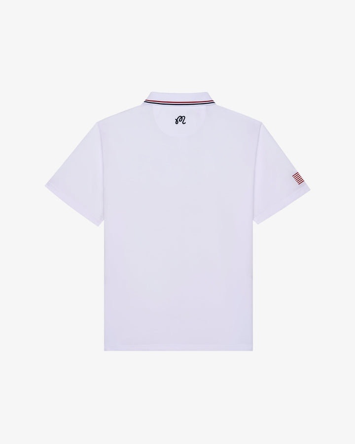 Malbon Eagle Buckets Performance Pique Polo - White - Sun Diego Boardshop