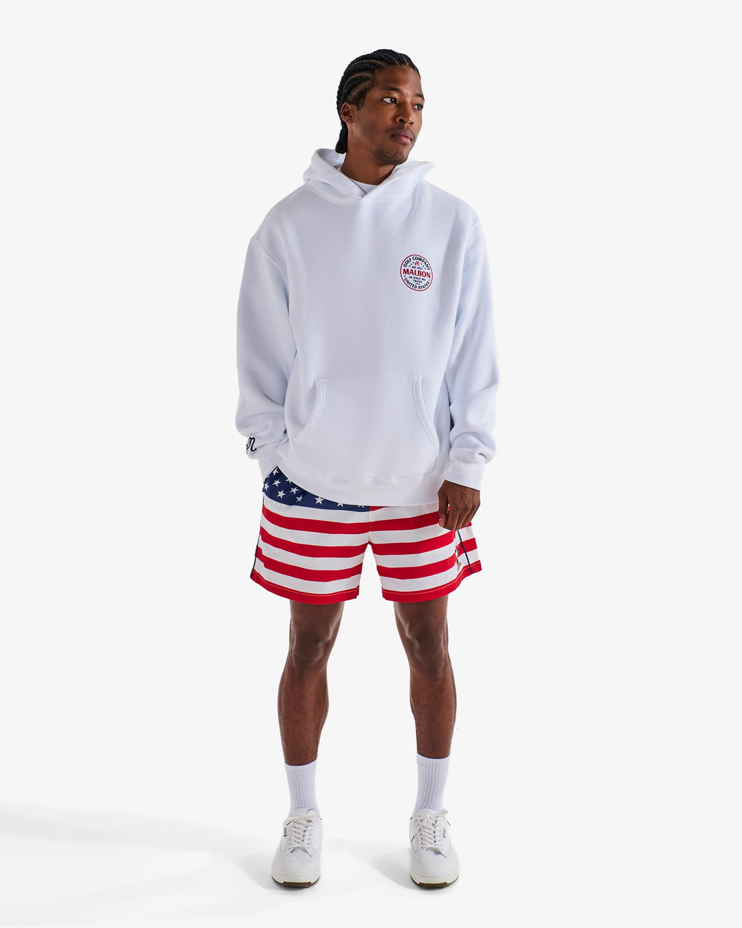 Malbon Eagle Buckets Hoodie - White - Sun Diego Boardshop