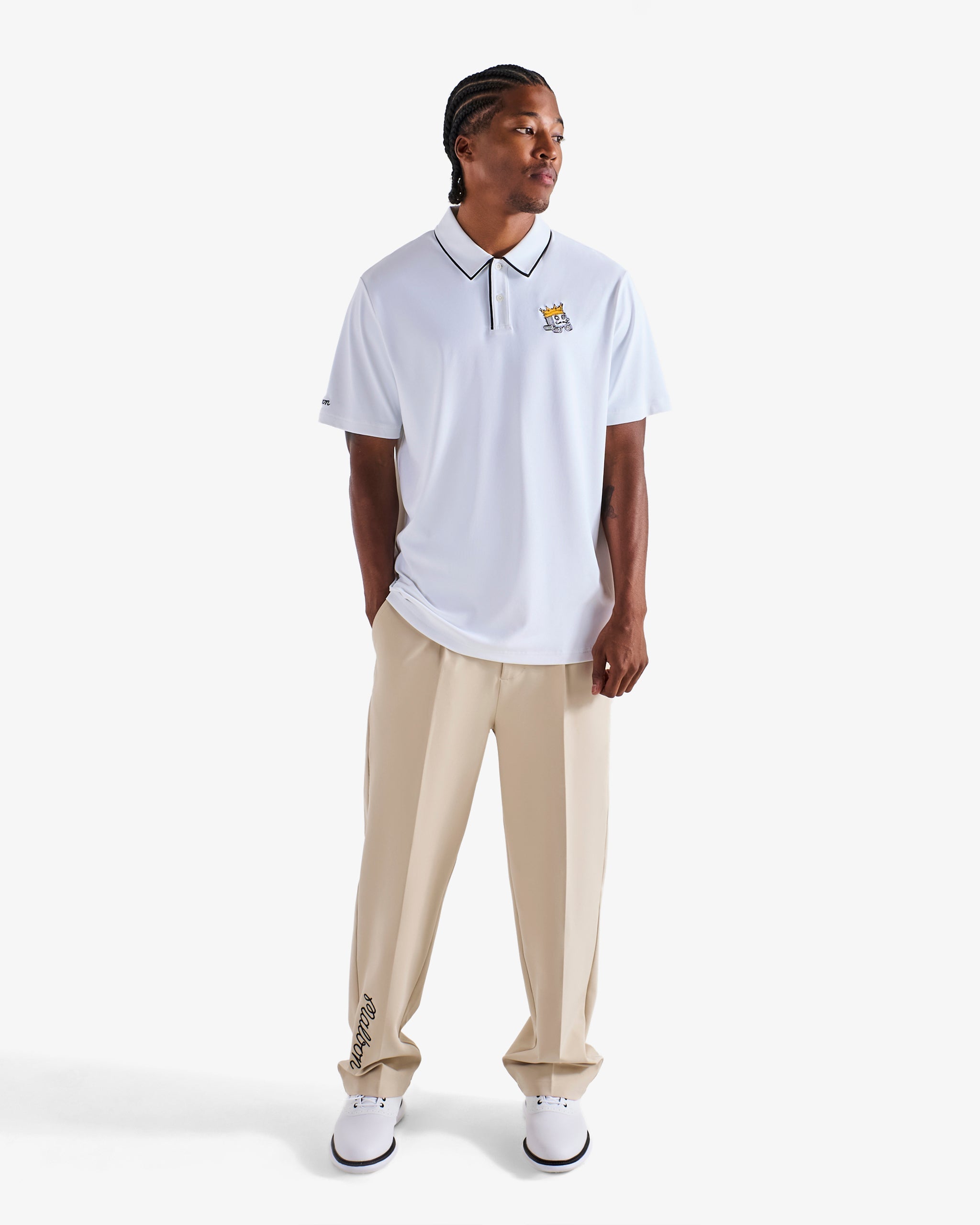 Malbon Fairway Monarch Polo - White | Sun Diego Boardshops