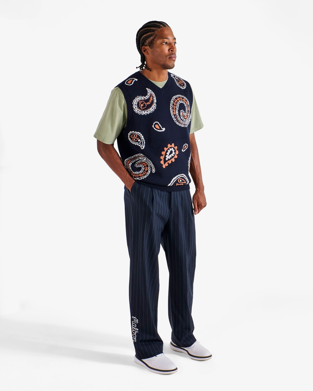 Malbon Paisley Sweater Vest - Navy - Sun Diego Boardshop