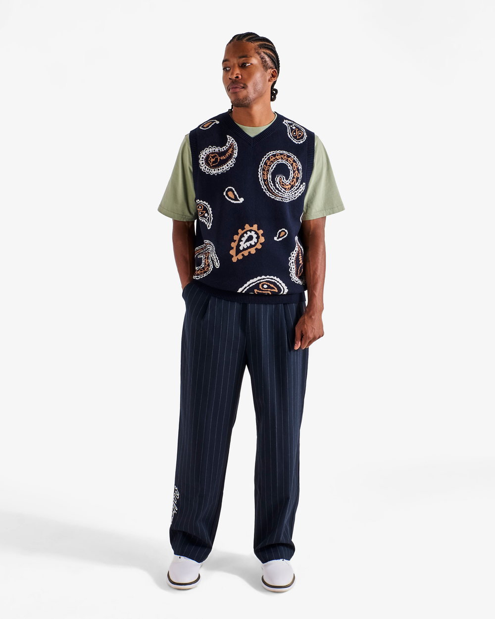 Malbon Paisley Sweater Vest - Navy - Sun Diego Boardshop