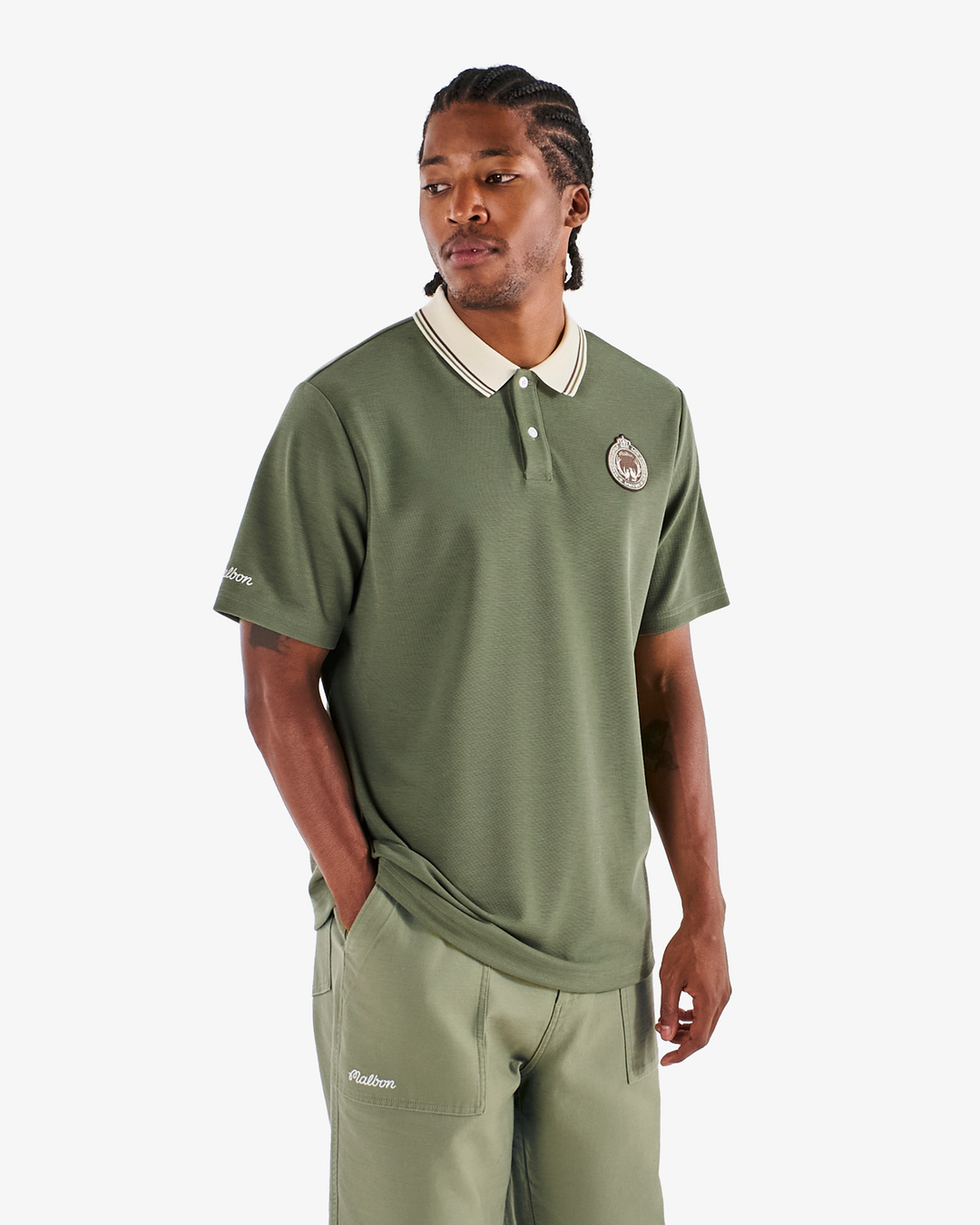 Malbon Fairway Oakwood Polo - Olivine