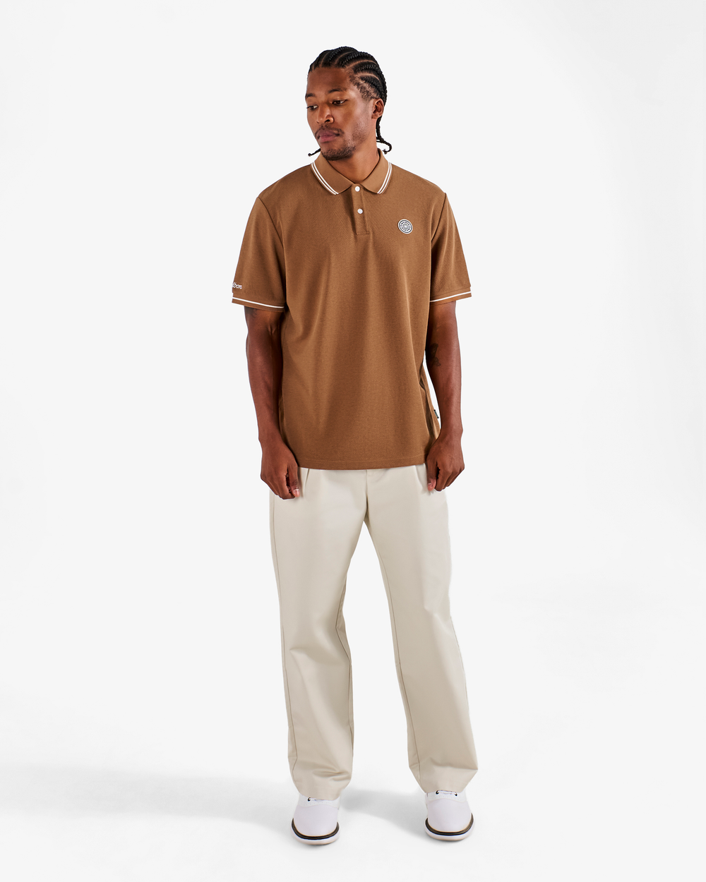 Malbon Fairway Applique Pique Polo - British Tan - Sun Diego Boardshop