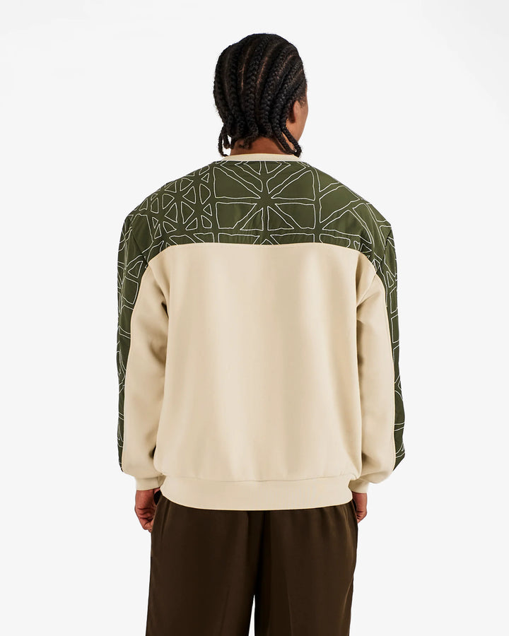 Malbon Tierra Crewneck - Cream/Olivine - Sun Diego Boardshop