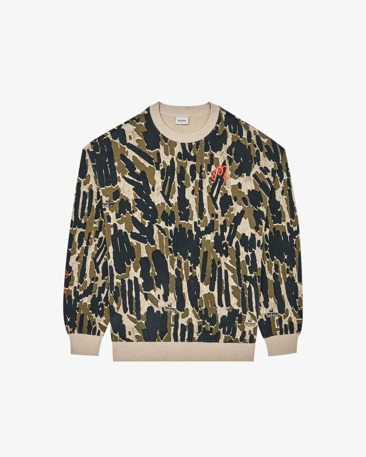 Malbon Range Tour Divot Camo Sweatshirt - Bark Camo - Sun Diego Boardshop