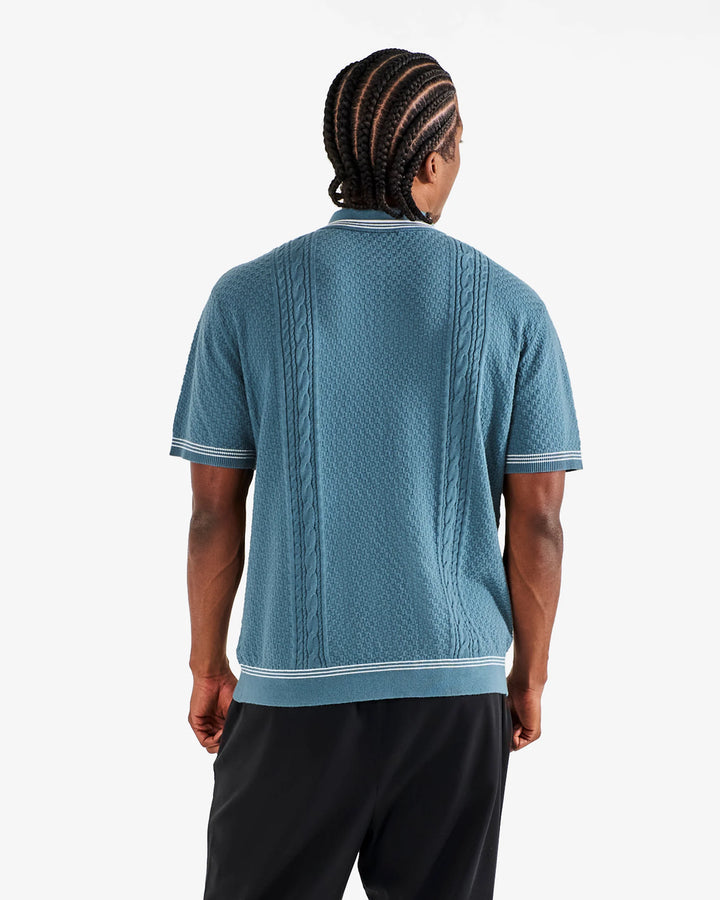 Malbon Men's Navarro Polo - Aegean Blue - Sun Diego Boardshop
