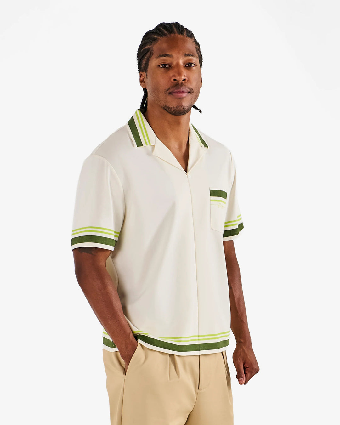 Malbon Men's Ventura Camp Shirt - Cream - Sun Diego Boardshop