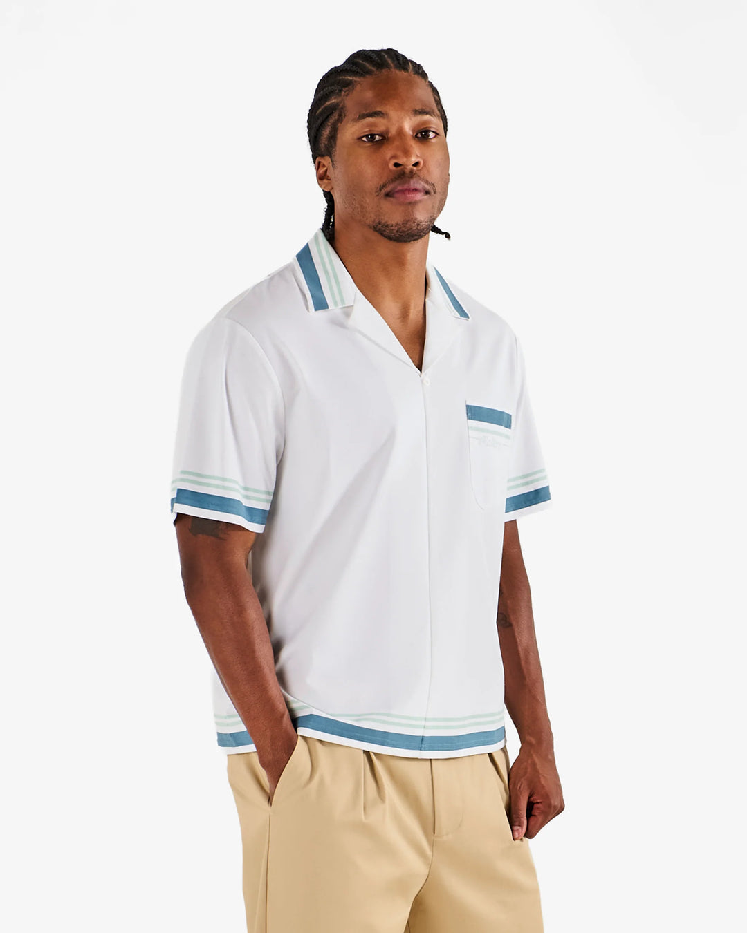 Malbon Men's Ventura Camp Shirt - White - Sun Diego Boardshop