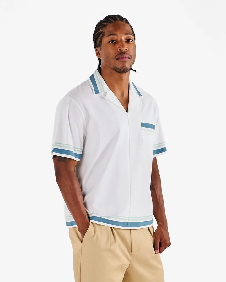 Malbon Men's Ventura Camp Shirt - White - Sun Diego Boardshop