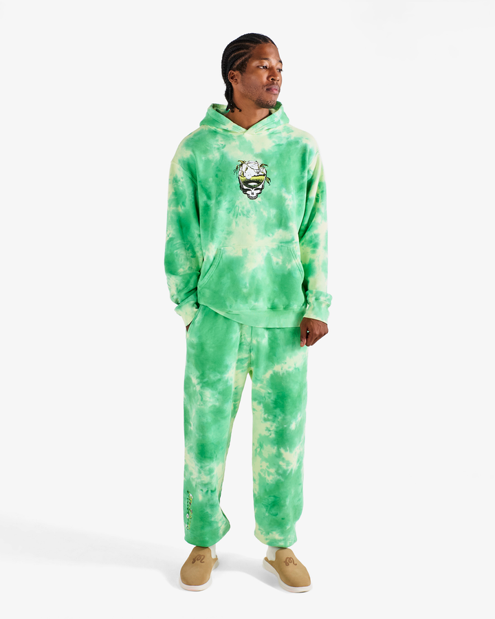 Malbon Grateful Dead Fesque Hoodie - Green Tie Dye - Sun Diego Boardshop
