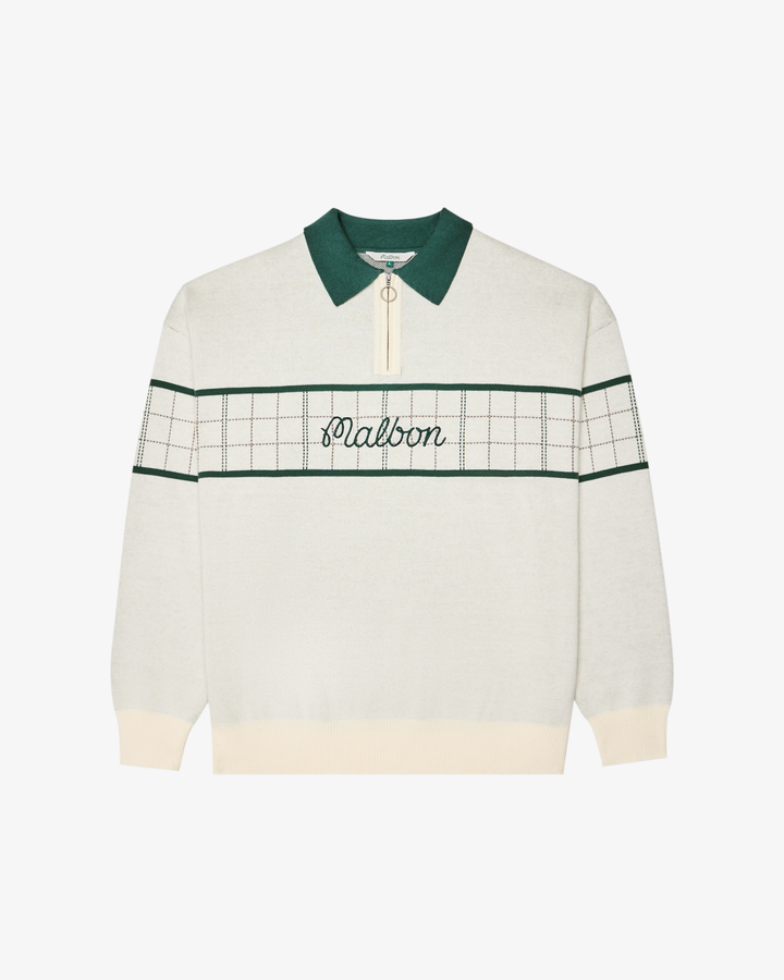 Malbon Bennett Plaid Sweater - Heather Ivory - Sun Diego Boardshop