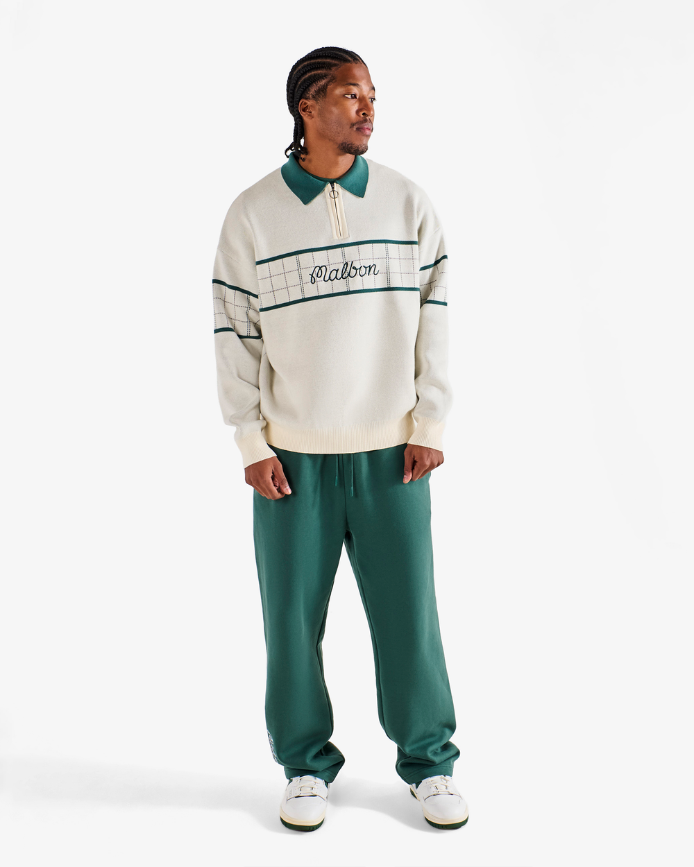 Malbon Bennett Plaid Sweater - Heather Ivory - Sun Diego Boardshop