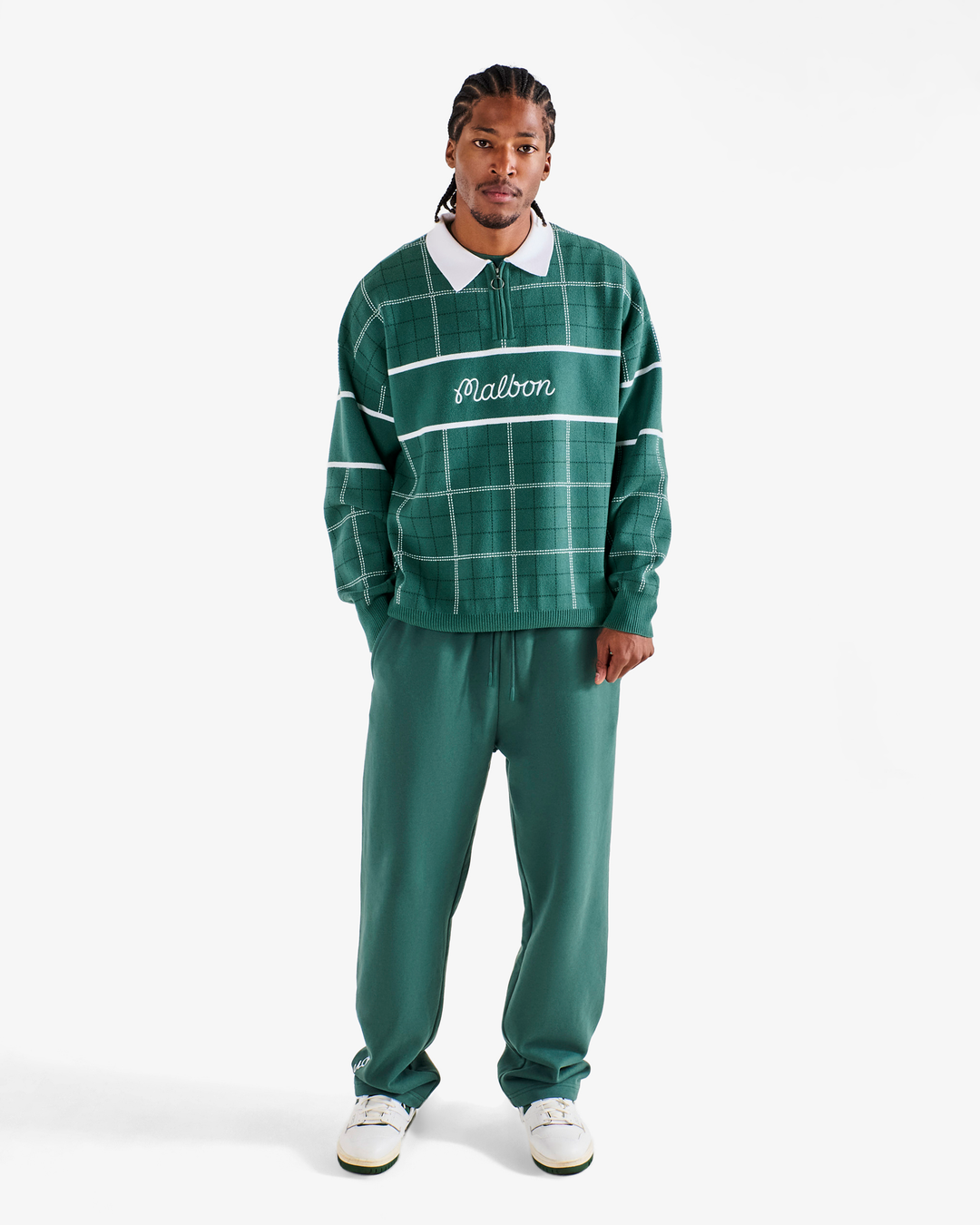 Malbon Bennett Plaid Sweater - Hunter Green - Sun Diego Boardshop