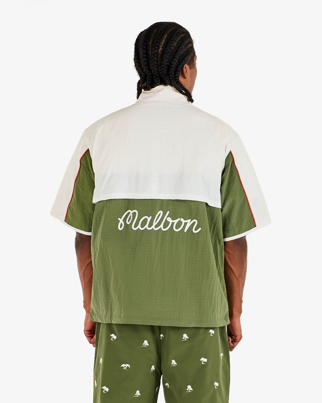 Malbon Torrey Pines Windshirt - Egret/ Moss - Sun Diego Boardshop