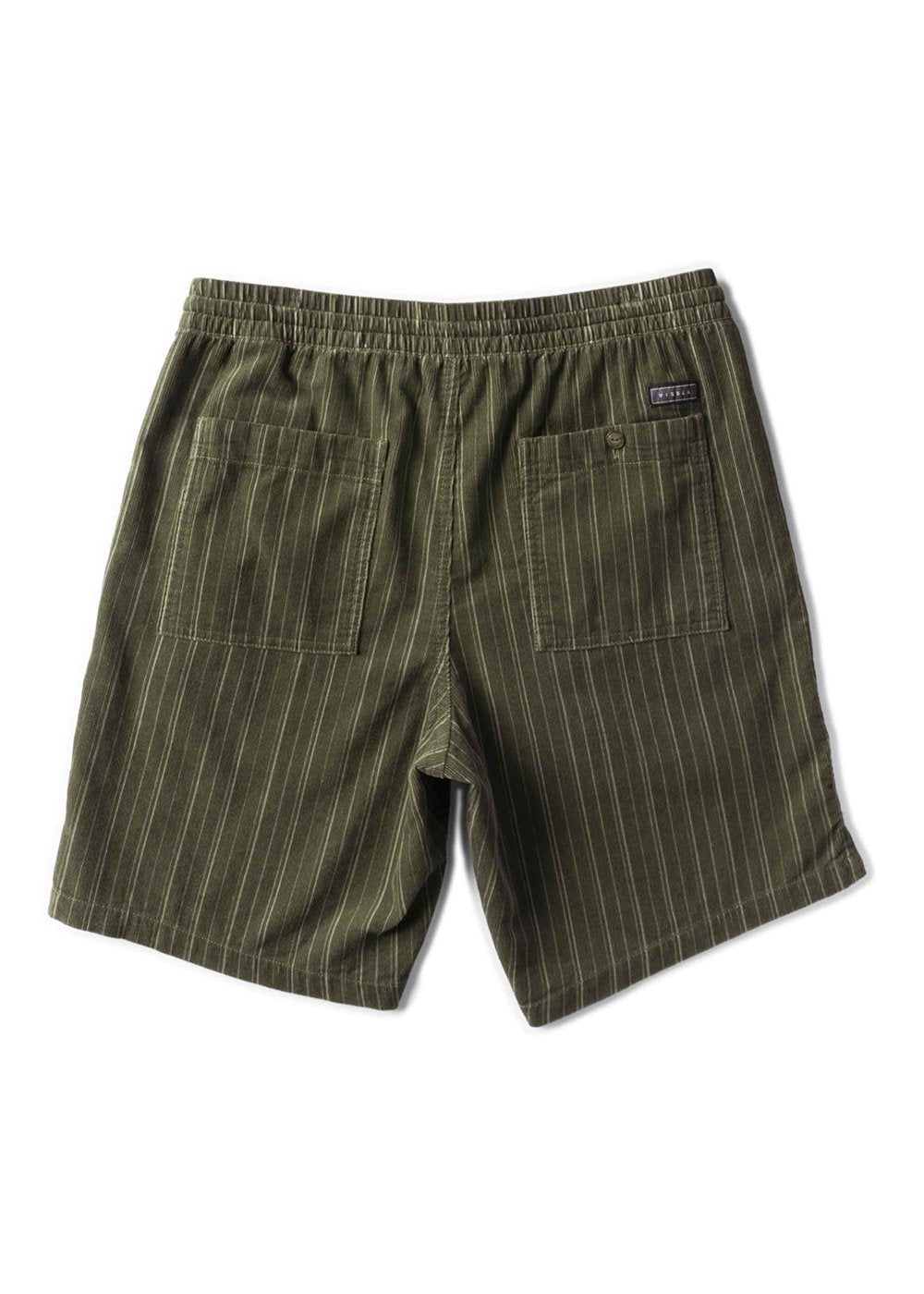 Vissla Rails Cord 18" Elastic Walkshort - DARK OLIVE - Sun Diego Boardshop
