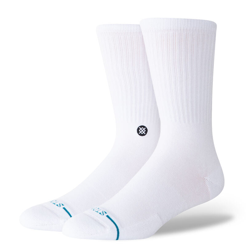 Stance Icon Crew Socks - White/Black - Sun Diego Boardshop