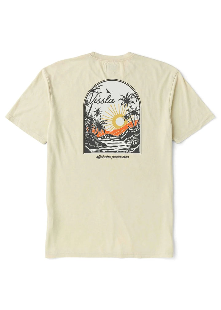 Vissla Men's Sunset Shadows Cosmic Wash Ss Tee - Dune