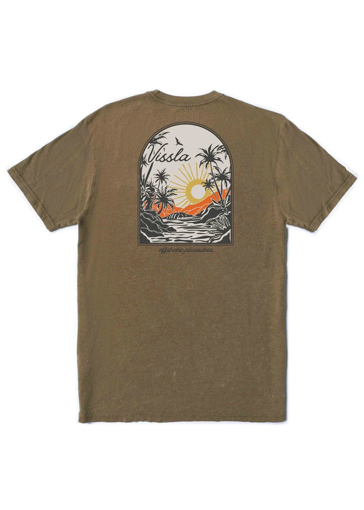 Vissla Men's Sunset Shadows Cosmic Wash Ss Tee - Dark Earth