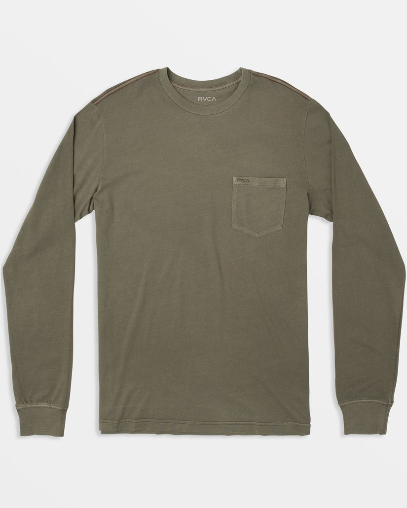 RVCA PTC PIGMENT LONG SLEEVE TEE - ALOE - Sun Diego Boardshop