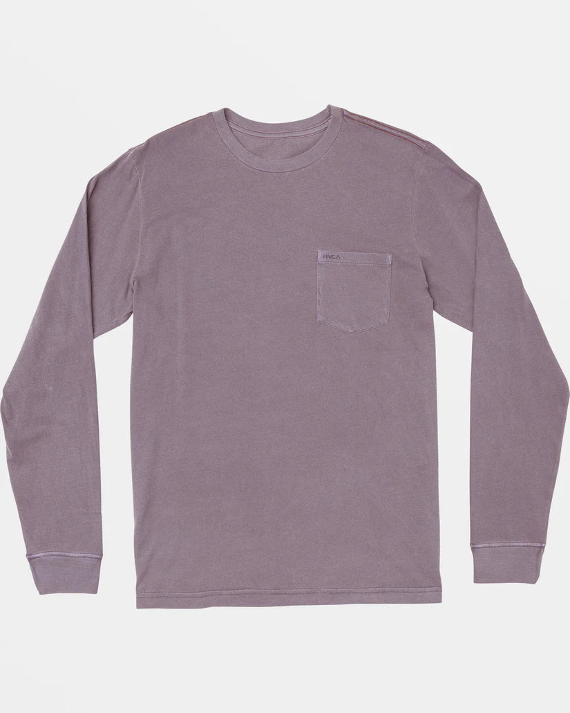 RVCA PTC PIGMENT LONG SLEEVE TEE - GRAY RIDGE - Sun Diego Boardshop