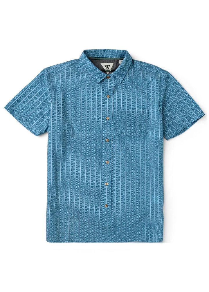 Vissla Men's Anchor Point Hybrid Eco Short Sleeve Shirt - Tidal Blue