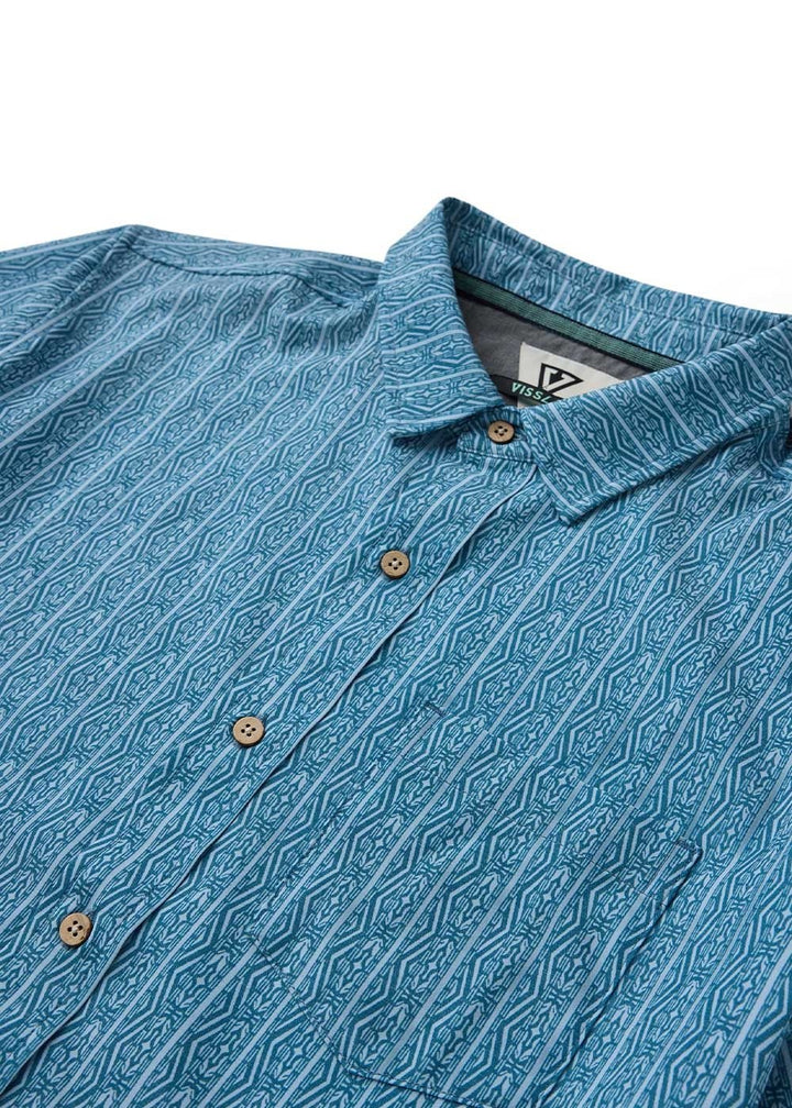 Vissla Men's Anchor Point Hybrid Eco Short Sleeve Shirt - Tidal Blue