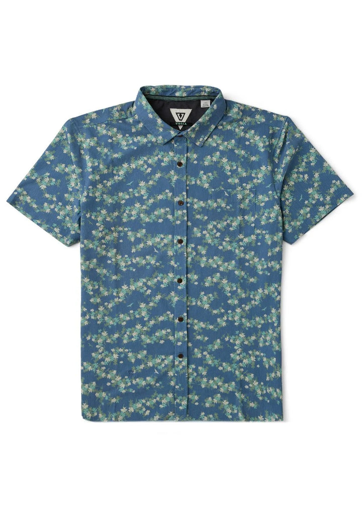Vissla Men's Tropicanica Hybrid Eco Short Sleeve Shirt - Blue Haze