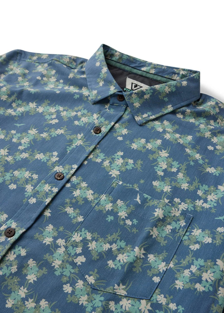 Vissla Men's Tropicanica Hybrid Eco Short Sleeve Shirt - Blue Haze