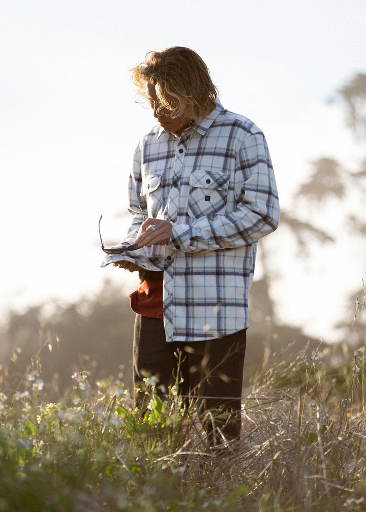 Vissla Eco-Zy LS Polar Flannel - VINTAGE WHITE - Sun Diego Boardshop